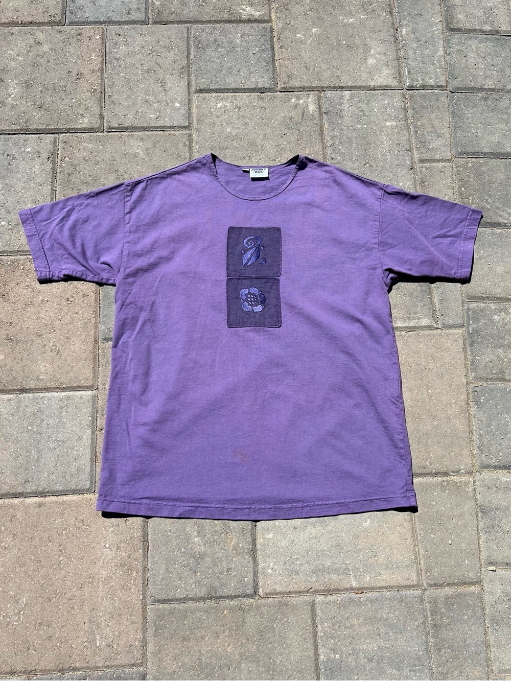 Vintage 1990s Johnny Was Embroidered Patch T-Shirt